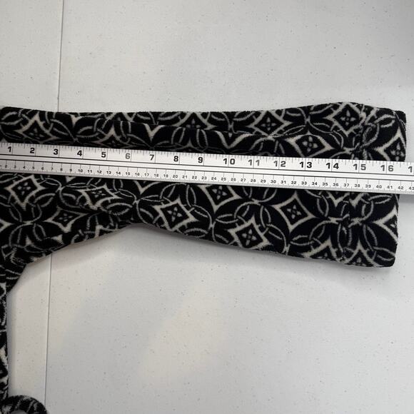 Vera Bradley Womens Fleece Robe Diamond Geometric Pattern Black White Size S/M - Picture 8 of 9
